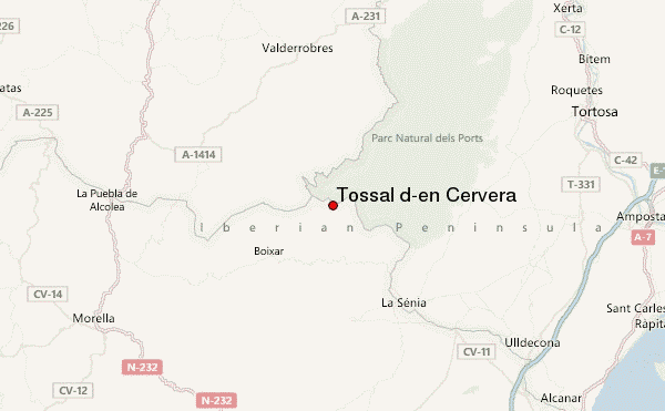 Tossal d'en Cervera Location Map