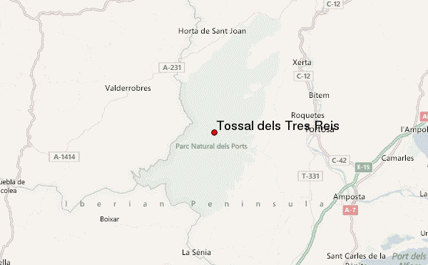 Tossal dels Tres Reis Location Map