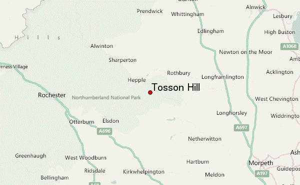 Tosson Hill Location Map