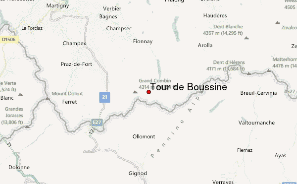 Tour de Boussine Location Map