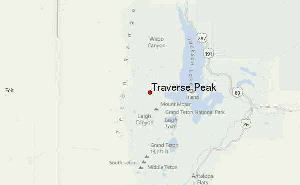Traverse Peak Location Map