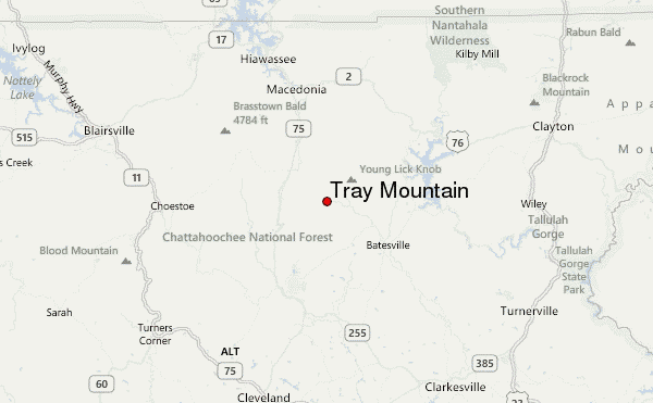 Tray Mountain Location Map