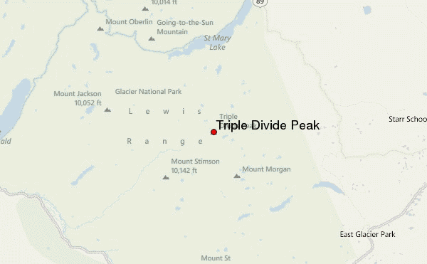 Triple Divide Peak Location Map