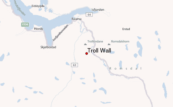Troll Wall Location Map