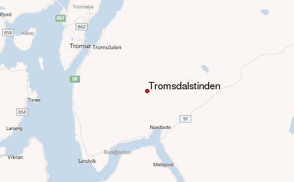 Tromsdalstinden Location Map
