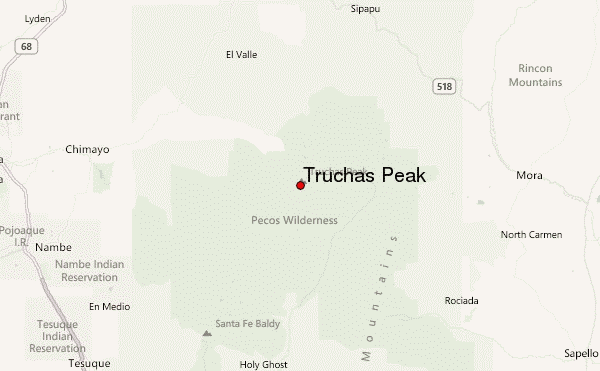 Truchas Peak Location Map
