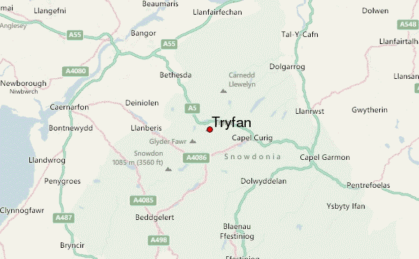 Tryfan Location Map