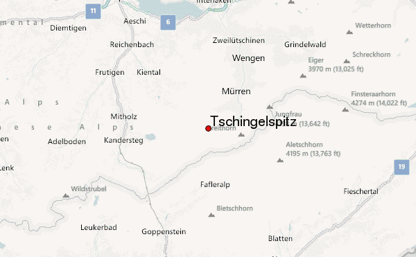 Tschingelspitz Location Map