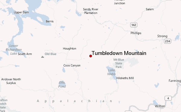 Tumbledown Mountain Location Map