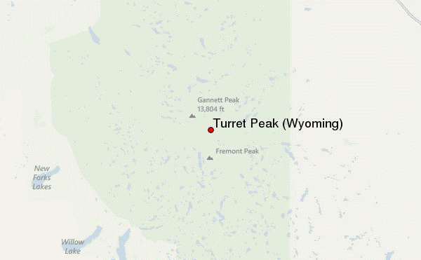 Turret Peak (Wyoming) Location Map