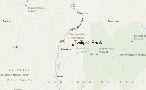 Twilight Peak Location Map