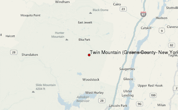 Twin Mountain (Greene County, New York) Location Map
