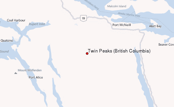 Twin Peaks (Karmutzen Range) Location Map