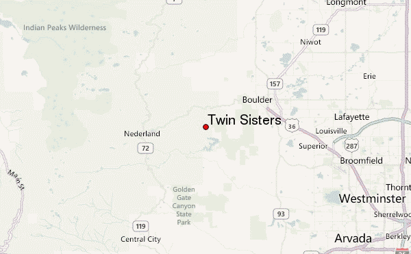 Twin Sisters Location Map