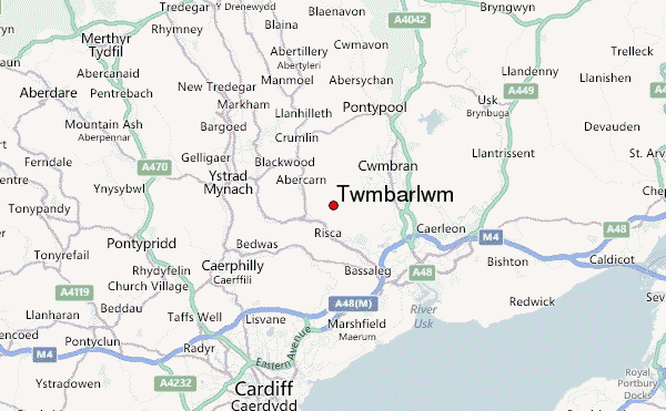 Twmbarlwm Location Map