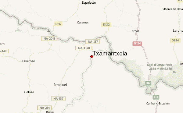 Txamantxoia Location Map