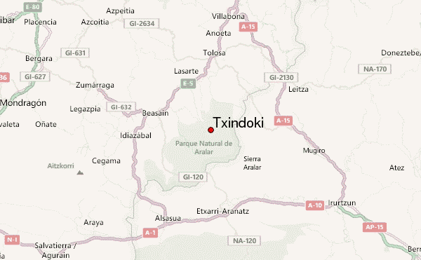 Txindoki Location Map