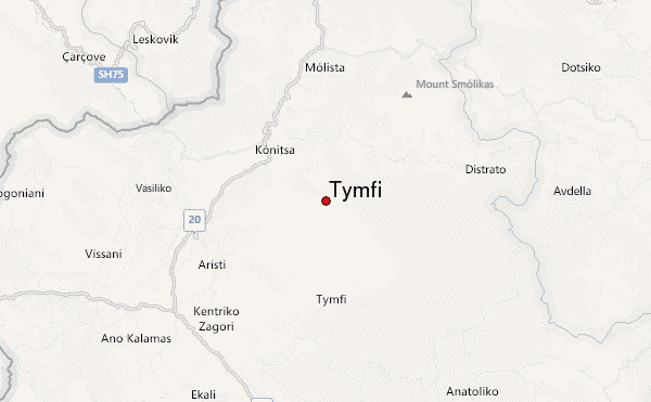 Tymfi Location Map