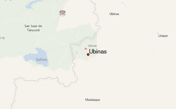 Ubinas Location Map