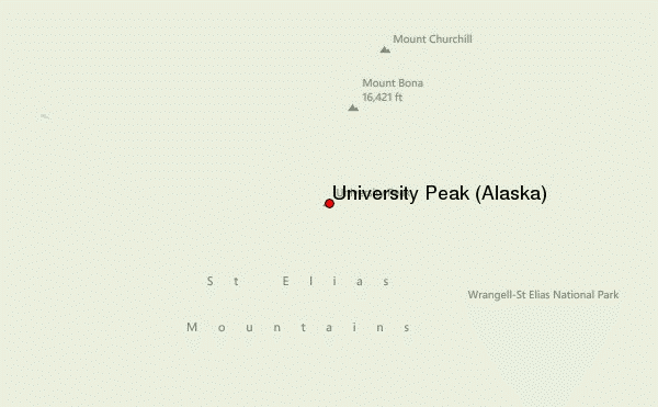 University Peak (Alaska) Location Map