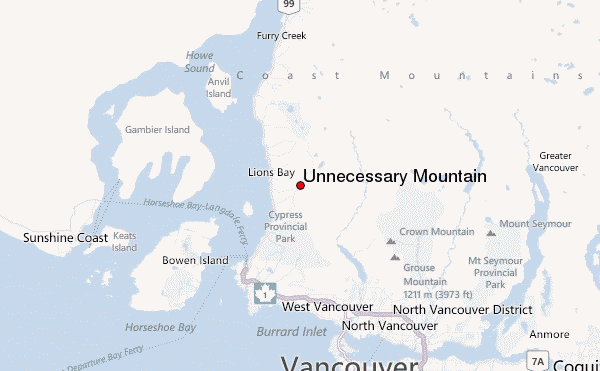 Unnecessary Mountain Location Map