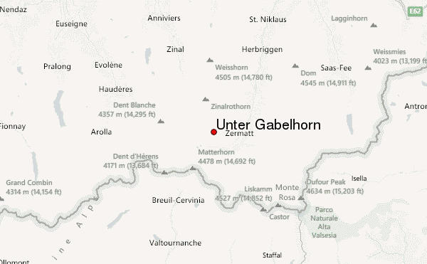 Unter Gabelhorn Location Map