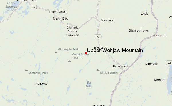 Upper Wolfjaw Mountain Location Map