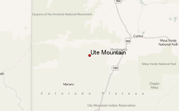 Ute Mountain Location Map