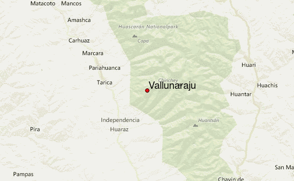 Vallunaraju Location Map