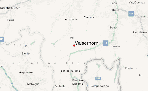 Valserhorn Location Map