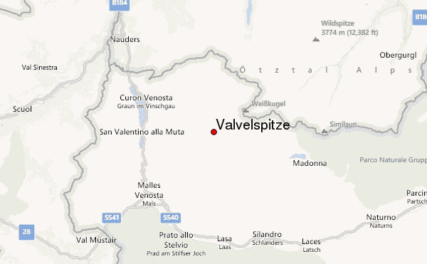 Valvelspitze Location Map