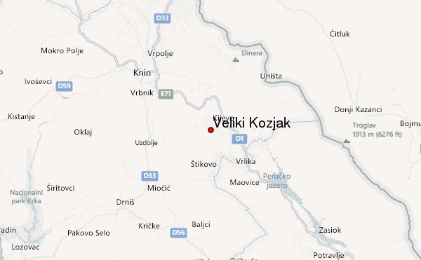 Veliki Kozjak Location Map