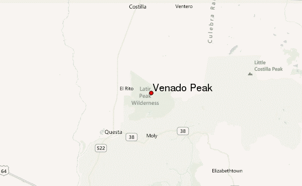 Venado Peak Location Map
