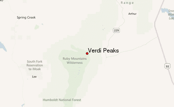 Verdi Peaks Location Map