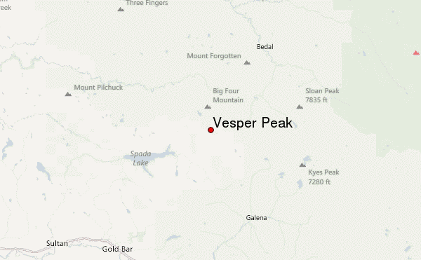 Vesper Peak Location Map