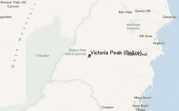 Victoria Peak (Belize) Location Map