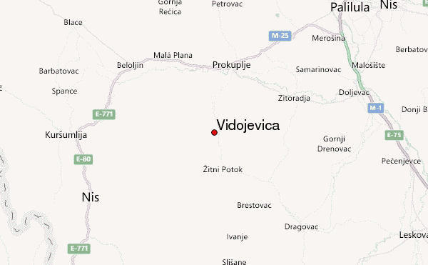 Vidojevica Location Map