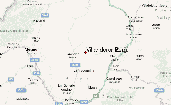 Villanderer Berg Location Map