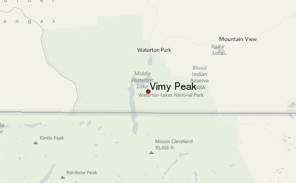 Vimy Peak Location Map
