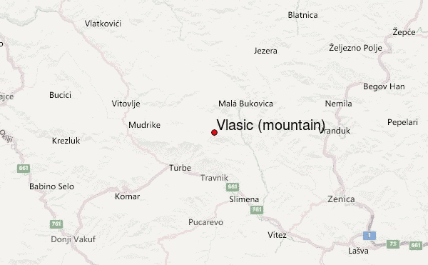 Vlašić (mountain) Location Map