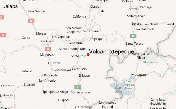 Volcan Ixtepeque Location Map