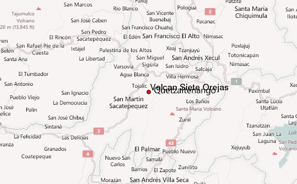 Volcán Siete Orejas Location Map