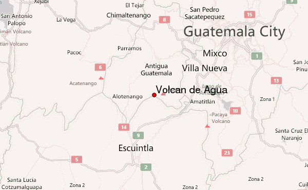 Volcán de Agua Location Map