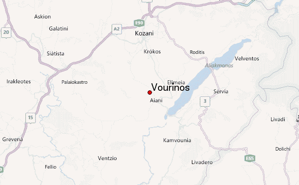 Vourinos Location Map