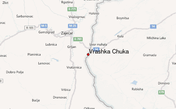 Vrashka Chuka Location Map