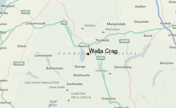 Walla Crag Location Map