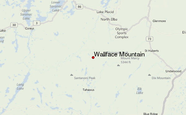 Wallface Mountain Location Map
