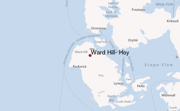 Ward Hill, Hoy Location Map