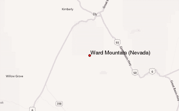 Ward Mountain (Nevada) Location Map