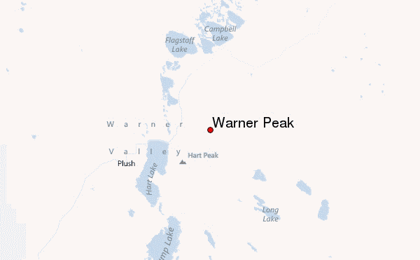 Warner Peak Location Map